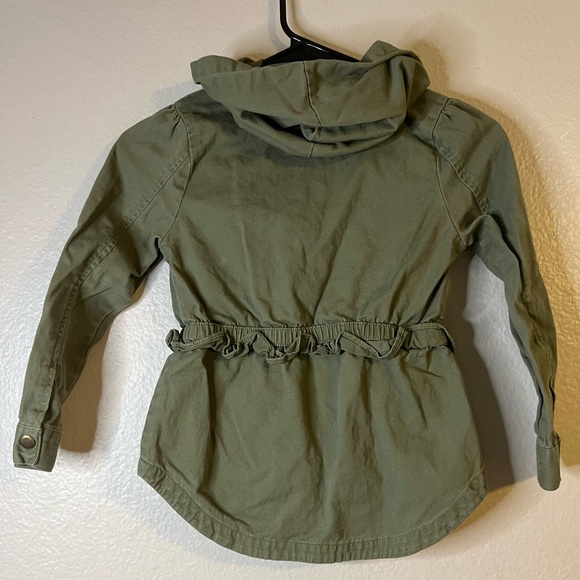 Little Lass Girls Utility style hooded zip Jacket 7/8 - Picture 3 of 5